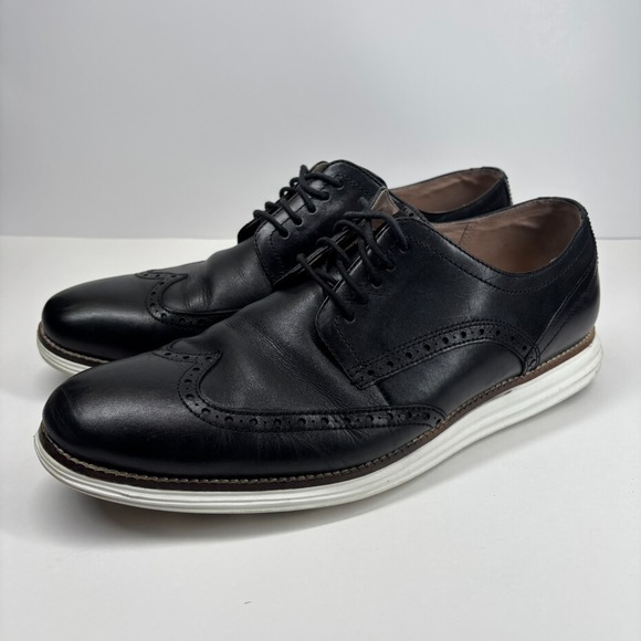 Cole Haan OriginalGrand Men's US 12M Black Leather Shortwing Oxford Shoes C26469